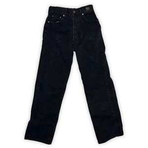 VINTAGE VERSACE Couture Black High-Waisted Straight Leg Jeans - S26/27